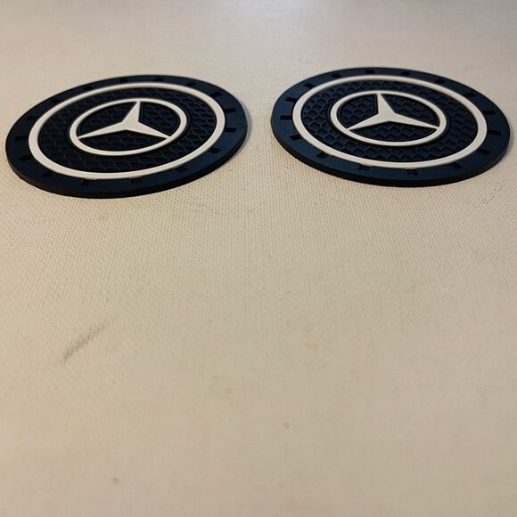 Mercedes Benz Logo Car Cup Holder Coasters set of 2 NWT - Picture 3 of 4